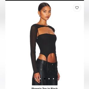 Miaou Phoenix top in black mesh - size S